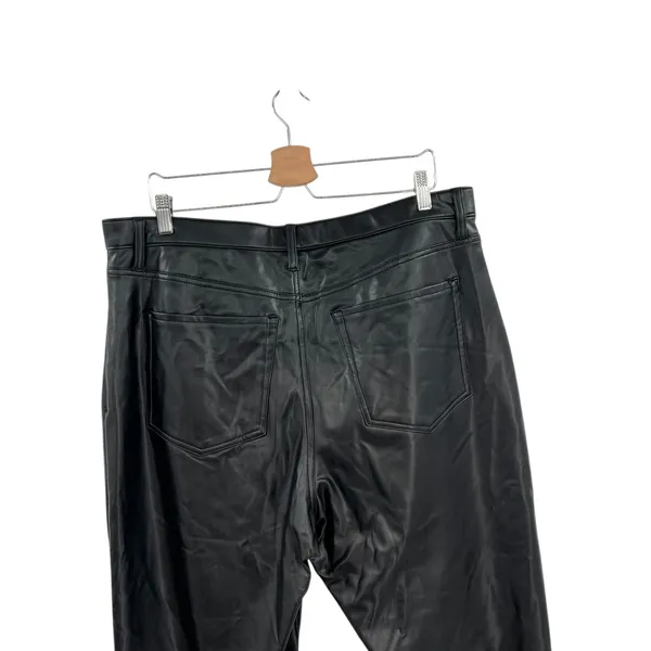 Abercrombie Vegan Leather Ankle Straight Pant Ultra High Rise Black Size 34‎ 18S - Image 9