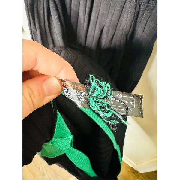 DAILY PRACTICE ANTHROPOLOGY Long-Sleeve Black Green Sporty Sweater Dress NWT XL - Image 11