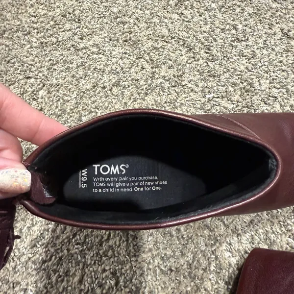 Toms Leila oxblood leather booties size 9.5 - Image 8
