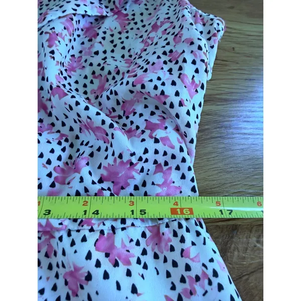 ELOQUII Floral Ruffle High-Low Maxi Dress Pink White Black Size 14 - Image 8