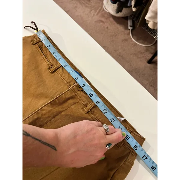 Old Navy Camel Tan Extra High Rise Cropped Wide Leg Comfy Pants Size 8 - Image 9
