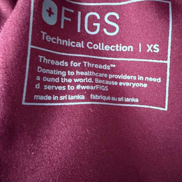 FIGS Zamora Jogger Scrub Pants Womens XS Burgundy‎ Maroon - Image 7