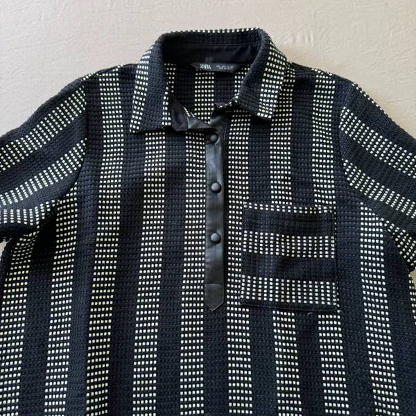 woven striped pleated dress - Image 8