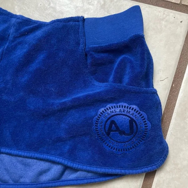 armani jeans royal blue sweat shorts size S - Image 2