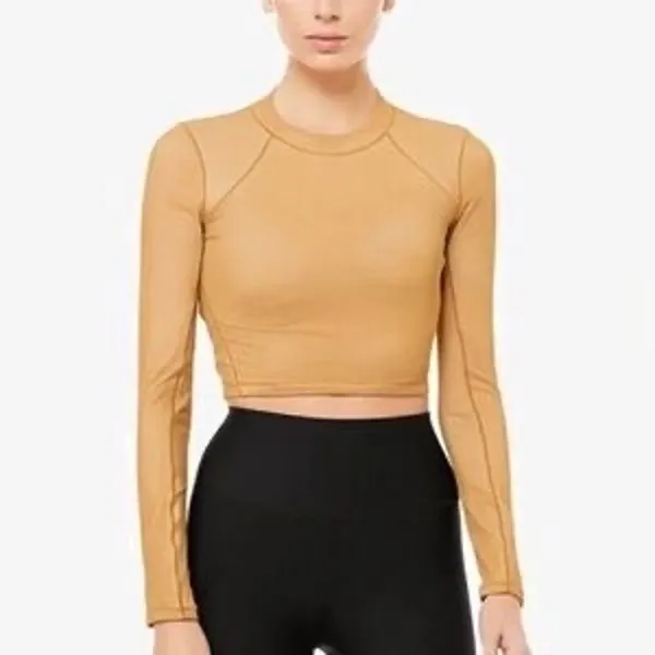 Alo Yoga Tan Textured Tulle Longsleeve - Image 7