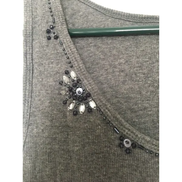 New York & Co Women's Gray Tank Top Scoop Neck Size Large - Image 3