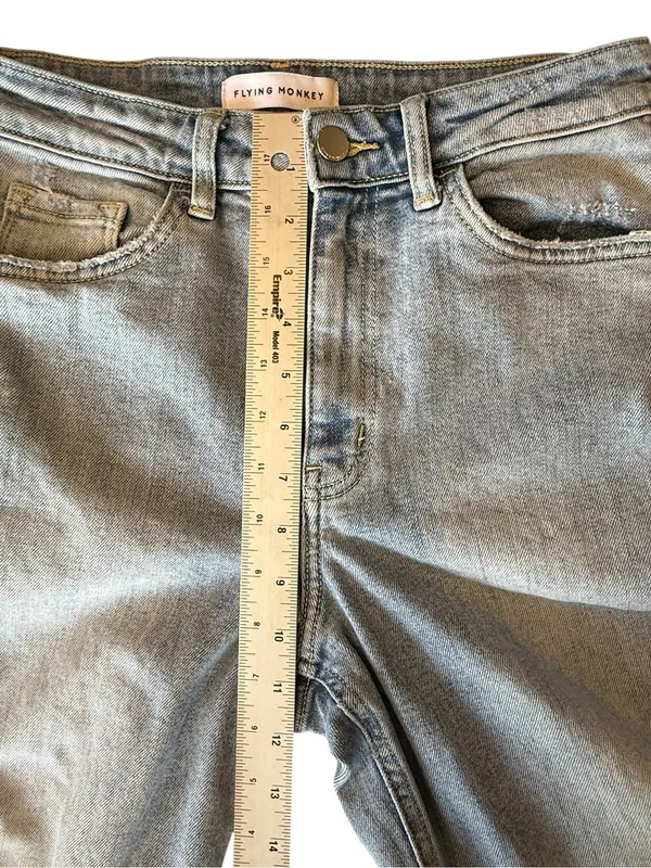 Flying Monkey High Rise Wide Leg Jeans Light Wash Women’s Size 26 - Image 9