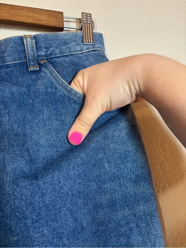 Wrangler Vintage Denim Maxi Midi Skirt Size 10/11 - Image 3