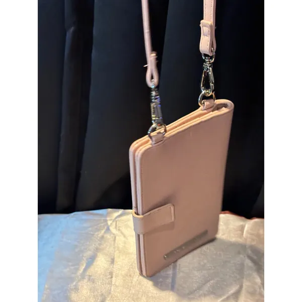 Steve Madden Blush Pink Crossbody Phone Wallet Bag Card Holder Adjustable Strap - Image 7