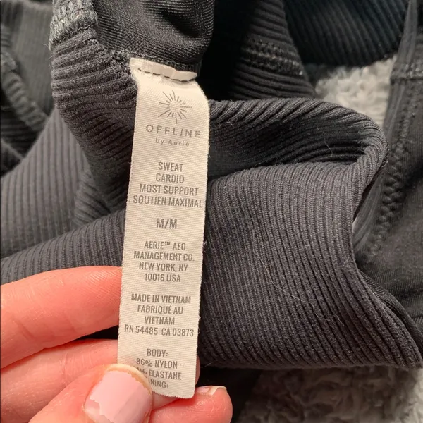 Aerie offline sweat most support Black Ribbed Tank Top sports bra medium - Image 9