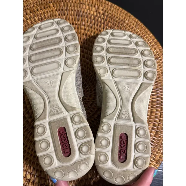 Rieker‎ Antistress MemoSoft Metallic Snakeskin Slip On Sneakers Silver Gold 37 - Image 3