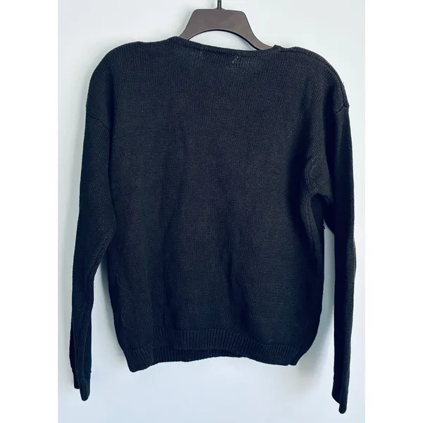 Cezanne Vintage Sweater Beaded Women's Large Black - Image 5