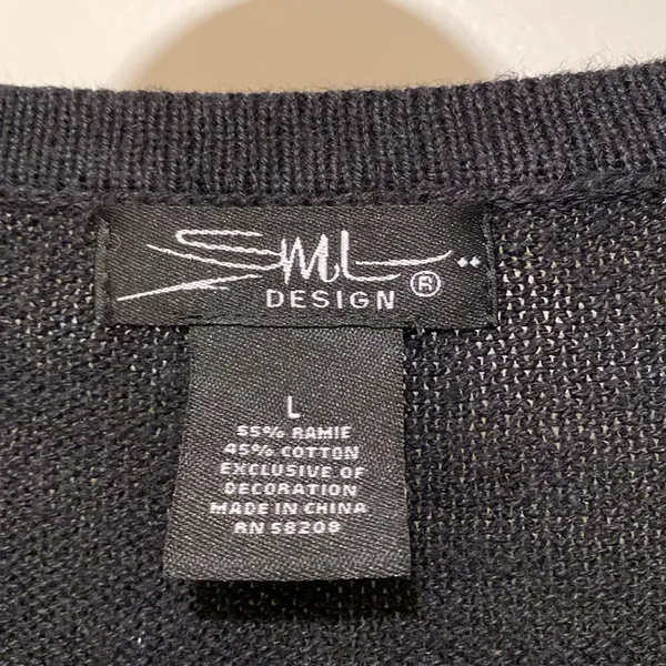 SML Design Christmas Sweater Large Snowmen Embroidered Cardigan Cottagecore - Image 3