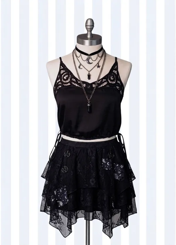 Free People Intimately Cropped Top Sz XS Black Blouson Brami Lace Cami - Image 13
