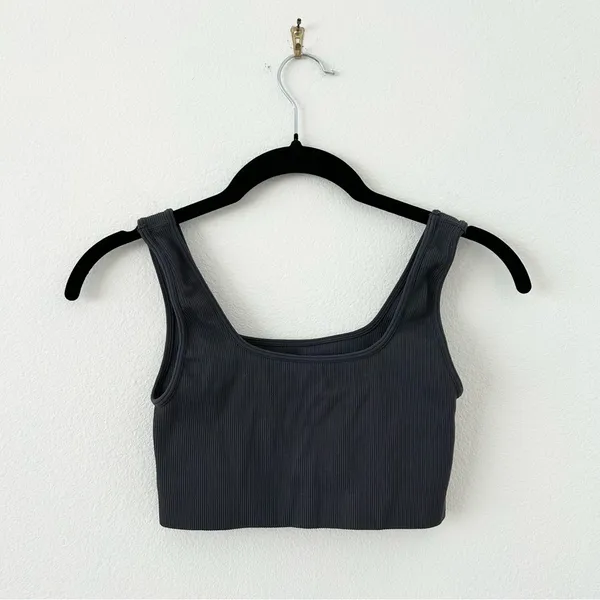 Set Active Dark Gray Power Box Cut Bra - Image 2