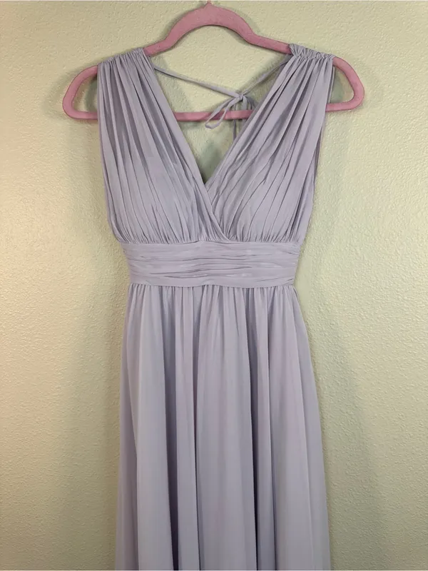 Morilee Purple Lavender Chiffon Maxi Bridesmaid Dress Womens XS Formal Prom - Image 11