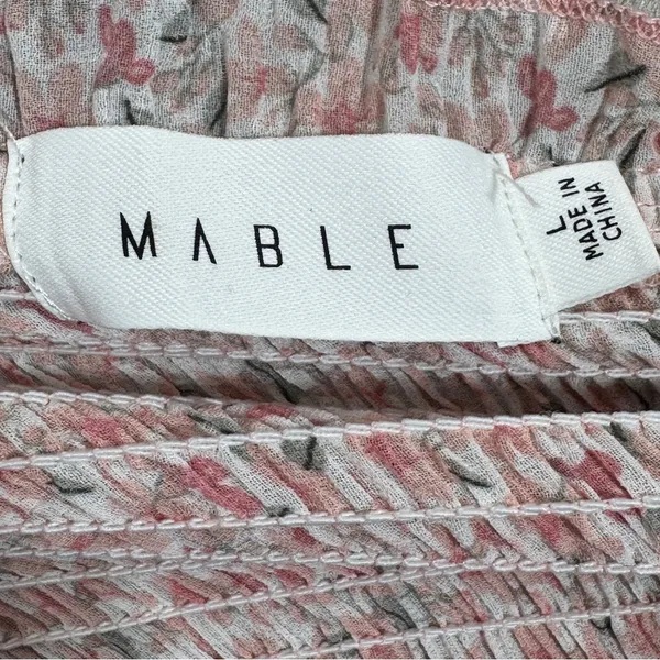 Mabel Daphne Ditsy Flower Ruffe Trim Smocked Midi Long Tube Dress Pink‎ Large - Image 12