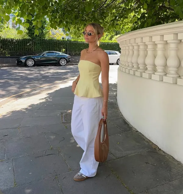 Zara Butter Yellow Peplum Top - Image 3
