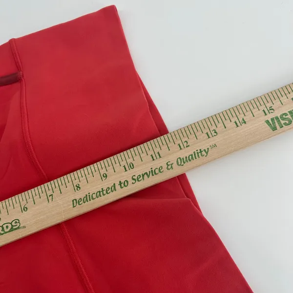 Athleta Salutation Stash Pocket Capri Pants Coral‎ Red Mesh Ruched Ankle Size S - Image 6