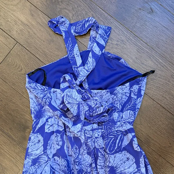 Sabine Purple Neck Strap Printed Maxi Floral Dress Size Small - C11-054 - Image 6