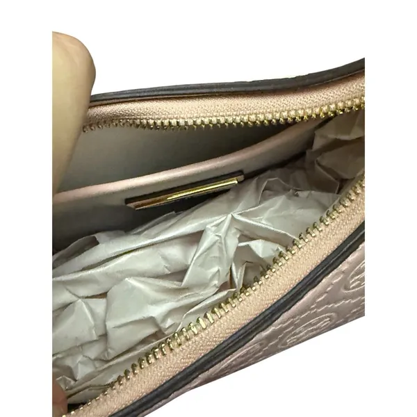 Tory Burch T Monogram Debossed Leather Crescent Shoulder Bag-Blush Pink New $469 - Image 9