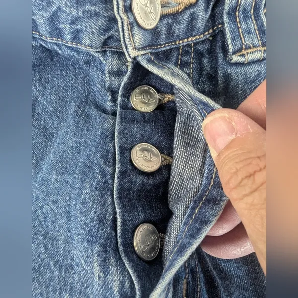 BKE Size 29 Denim High Rise Blue Jean Shorts Retro Vintage Cotton Button Fly - Image 7