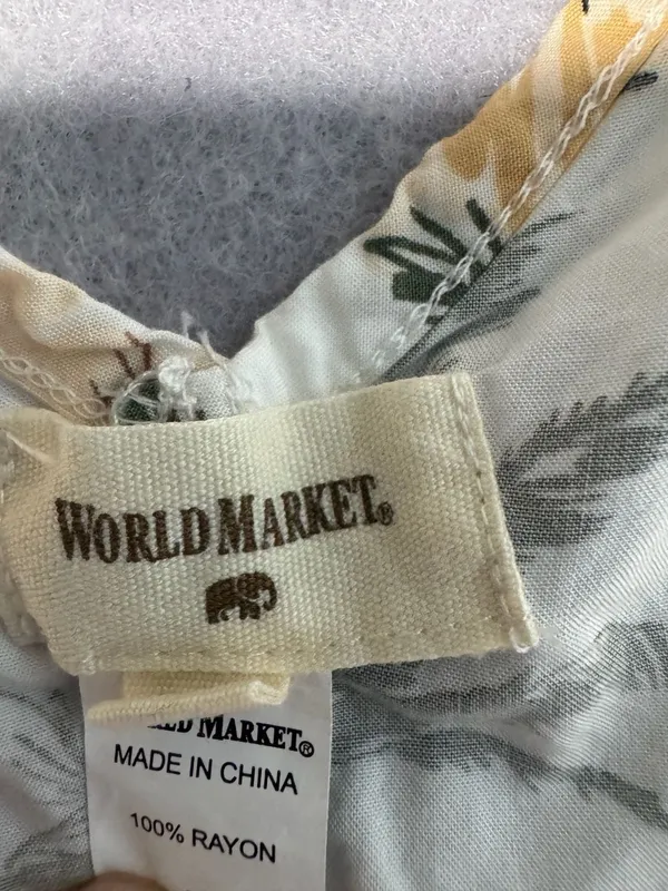 World Market Palm Tree Print Jumpsuit, Size S/M - Image 3