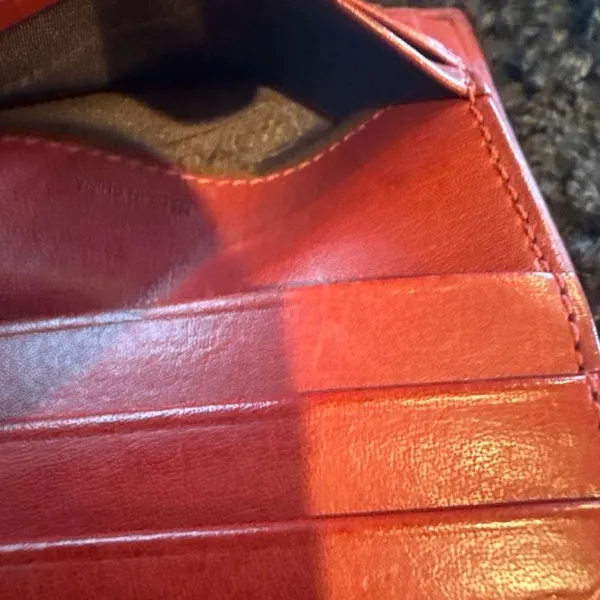 COACH red leather bifold wallet - Image 12