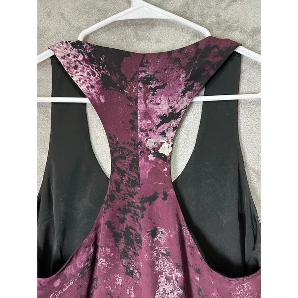 Rag & Bone Silk Racerback Tank Top Women’s Small Purple Abstract Print Y2K Indie - Image 4