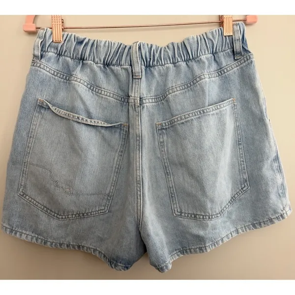 Free People We The Free Clark Pleated Denim Shorts Light Blue Women's Size Small - Image 2