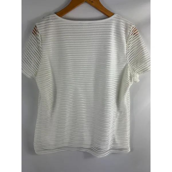 Calvin Klein Textured Short Sleeve Blouse Size XL - Image 6