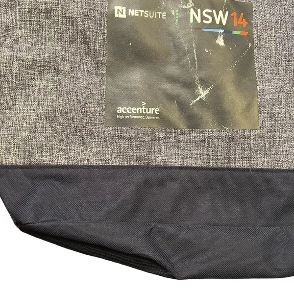 Leed's Foldover Tote Bag Shoulder Bag Gray Blue Netsuite NSW 14 Accenture Pocket - Image 4