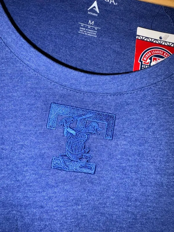 Toledo Mud Hens T Shirt Women's Medium Blue Short Sleeve Antigua NWT Cotton Poly - Image 2