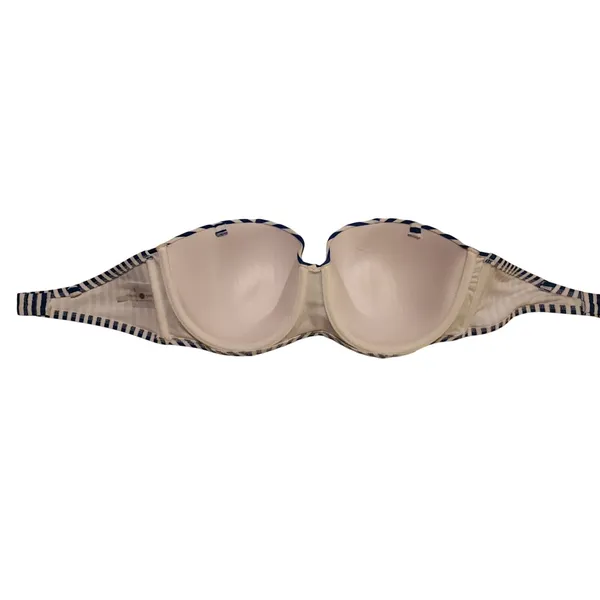 Sand & Shade Strapless Bra Bandeau Bra Blue White‎ Striped Bra 36D - Image 2