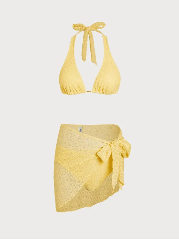 Samiol Yellow Metallic Bikini Three - Image 3
