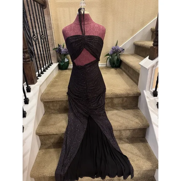 Jules and Cleo Black Shimmery Prom/Evening Gown Size 12 - Image 2