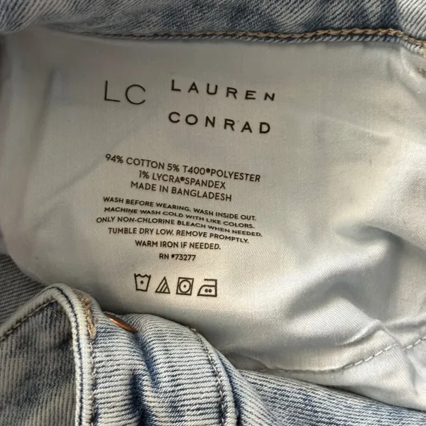 LC Lauren Conrad Light‎ Wash High Rise Skinny Jeans Button Fly Size 12 Womens - Image 8