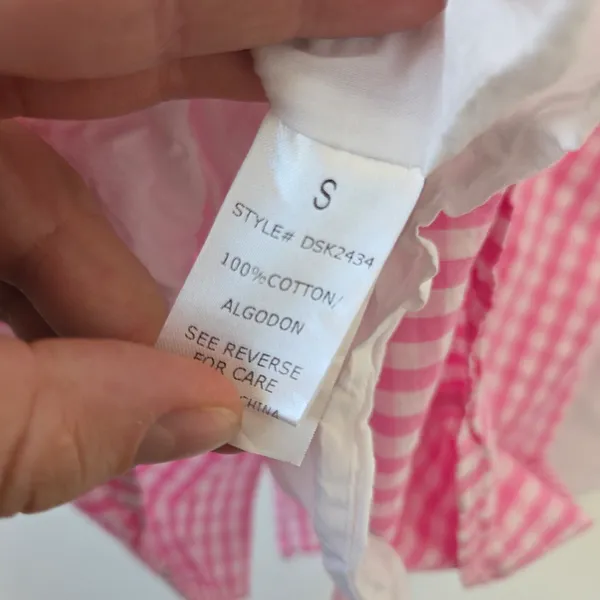 Dolls Kill Baby Pique Your Interest Mini Dress Pink Gingham Lolita Coquette S - Image 9