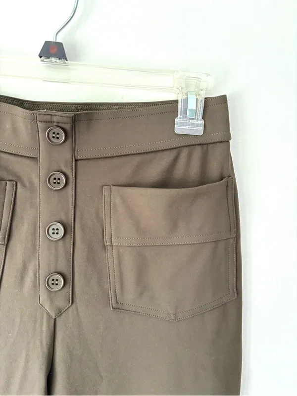 Halara Day Stretch High Waisted Wide Leg Pants Olive Green Athleisure Comfort - Image 6