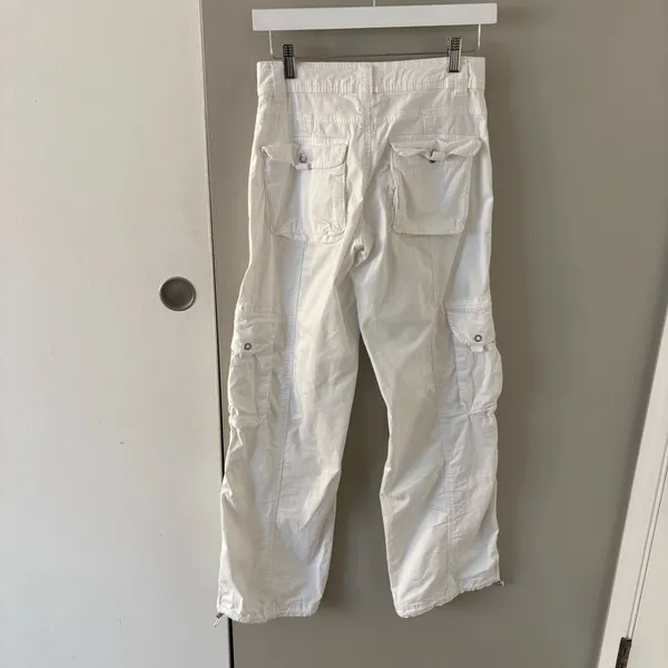 Garage White Y2K-inspired Cargo Trousers Pants Size Women’s 0 Waist - Image 3