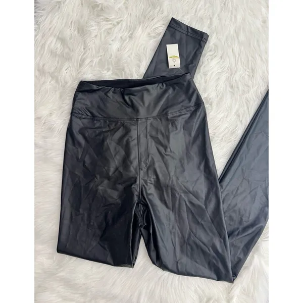 Offline by Aerie Faux Leather High Waisted Leggings Black Size Small - Image 2