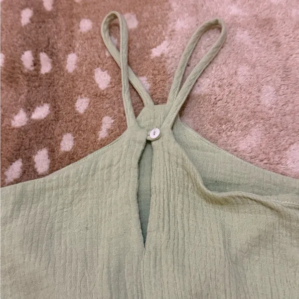 How very loved BNWOT lime green flowy halter tank blouse women’s size large - Image 7