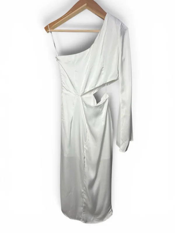 Luxxel White One Shoulder Cutout Bodycon Mini Dress NWT Medium - Image 8