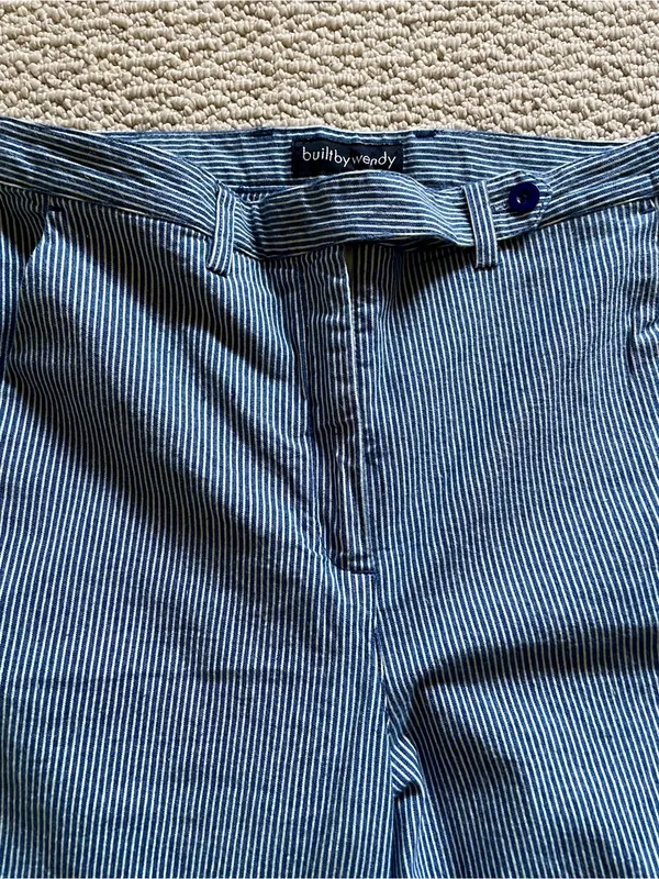 Nw/oTags Built by Wendy Angle Trousers Barrel Leg High Waist Engineer Stripe M - Image 5