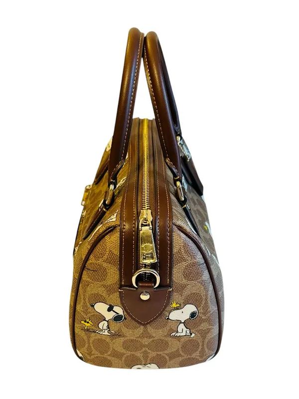 Coach X Peanuts Rowan Satchel with Snoopy Print in Signature Canvas - Image 2
