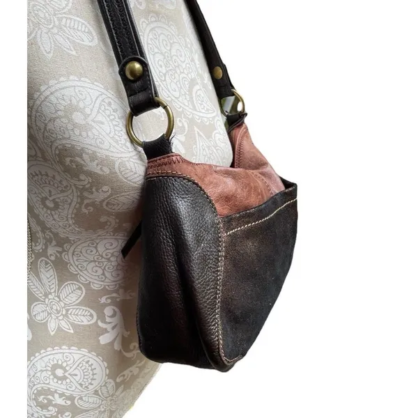 The Sak IRIS Medium Hobo Bag Teak-multi Y2K Style Metallic Brass Hardware - Image 8