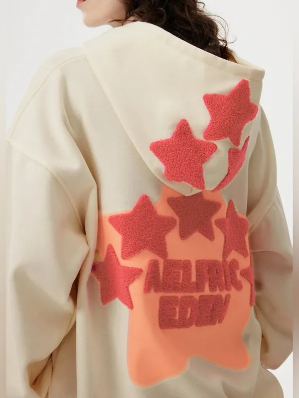 Aelfric Eden Vintage Embroidery Eden Star V303 Hoodie Beige Large NWT IN PKG - Image 2