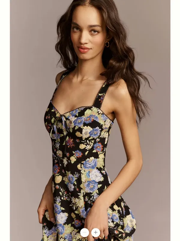 Anthropologie Maeve Sweetheart Printed Midi Dress - Image 3