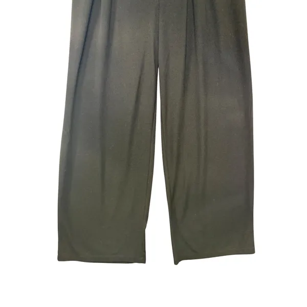 Halara Black Wide Leg Pleated Trousers‎ Womens Medium Tall Elastic Waist Pants - Image 3