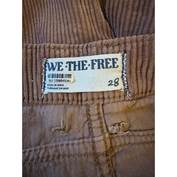 Free People Good Luck Cord Barrel Jeans Tan Brown Neutral Size 28 Corduroy - Image 11